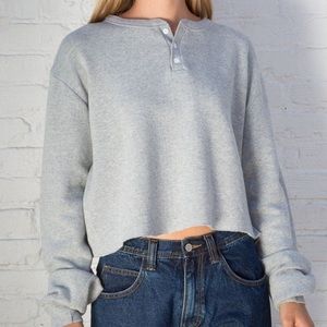 Brandy Melville Allie Thermal Top in Grey